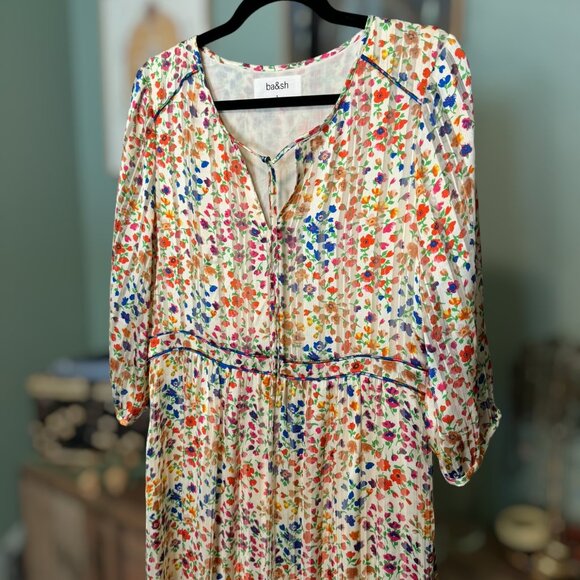 NWT Anthropologie BA&SH Reese Midi Floral Dress Small Size 6 boho fall - Picture 4 of 9